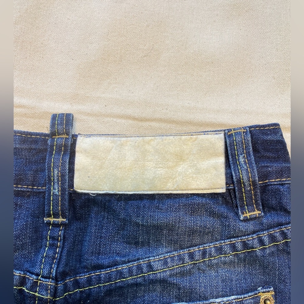 Dsquared2 Distressed Dark Wash Denim Mini Skirt Embroidered High Waist Y2K - Picture 9 of 9